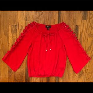 BCX Women’s Red Long Sleeve Blouse XXS